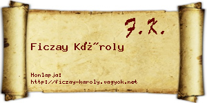 Ficzay Károly névjegykártya